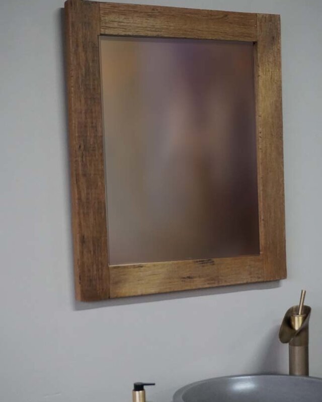 Rene Houtman Spiegel Dirty Grey 65x55x3 cm Oud Teak Hout