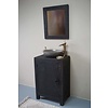 Spiegel Old Black 65x55x3 cm Oud Teak Hout