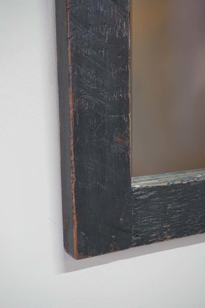 Rene Houtman Spiegel Old Black 65x55x3 cm Oud Teak Hout
