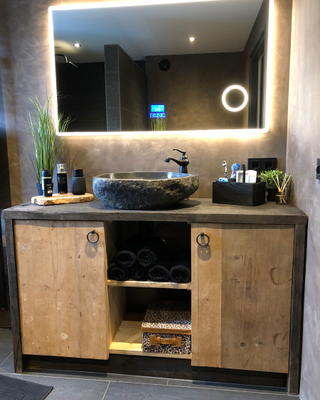 Rene Houtman Oud houten badkamermeubel/Sidetable Kelsey 140 cm