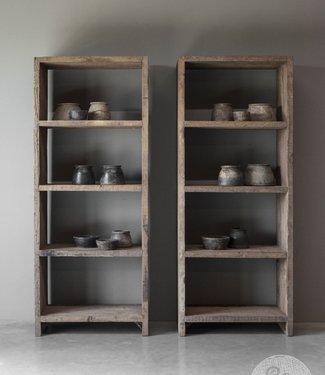 Be-Uniq Boekenrek oud hout | Dallas | H200 x B80 x D40 cm