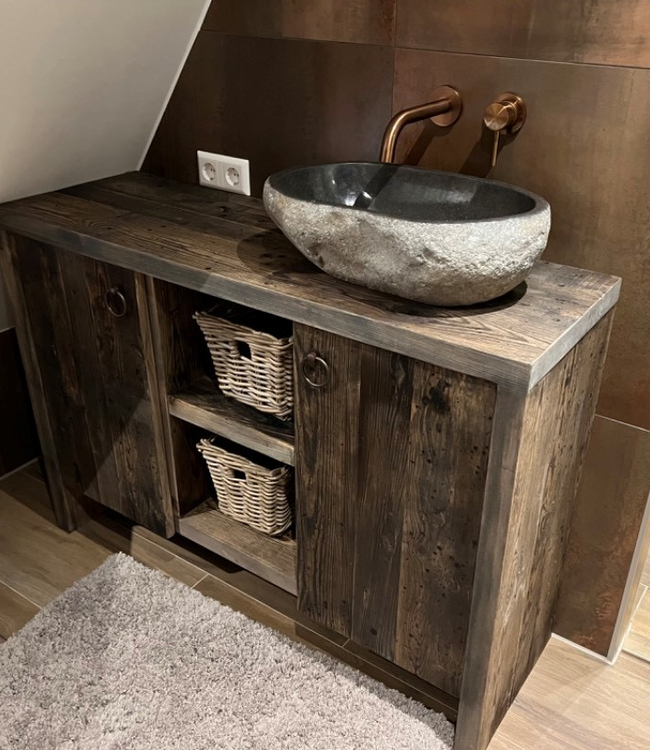 Rene Houtman Badkamermeubel Sanne Landelijk Wagondelen - Kies maat 100-150 cm