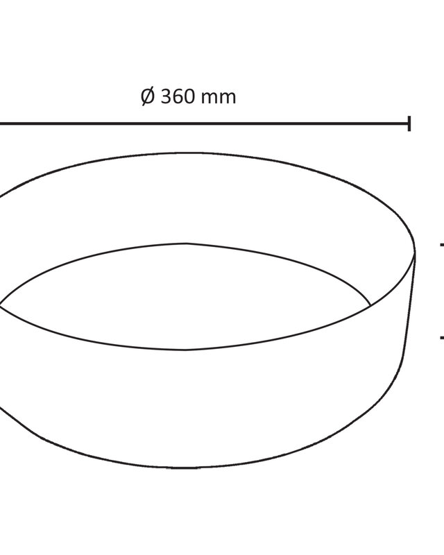 Differnz Mira Waskom Rond - Ø 36 x 12 cm - zwart