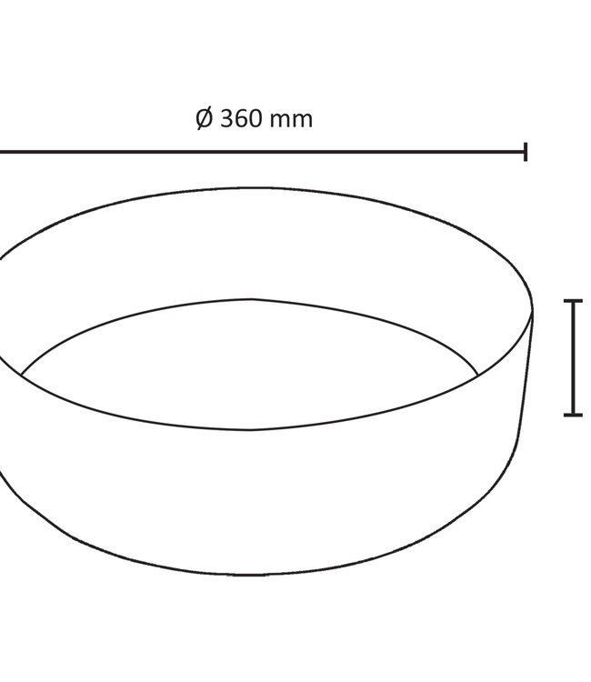 Differnz Mira Waskom Rond - Ø 36 x 12 cm - zwart