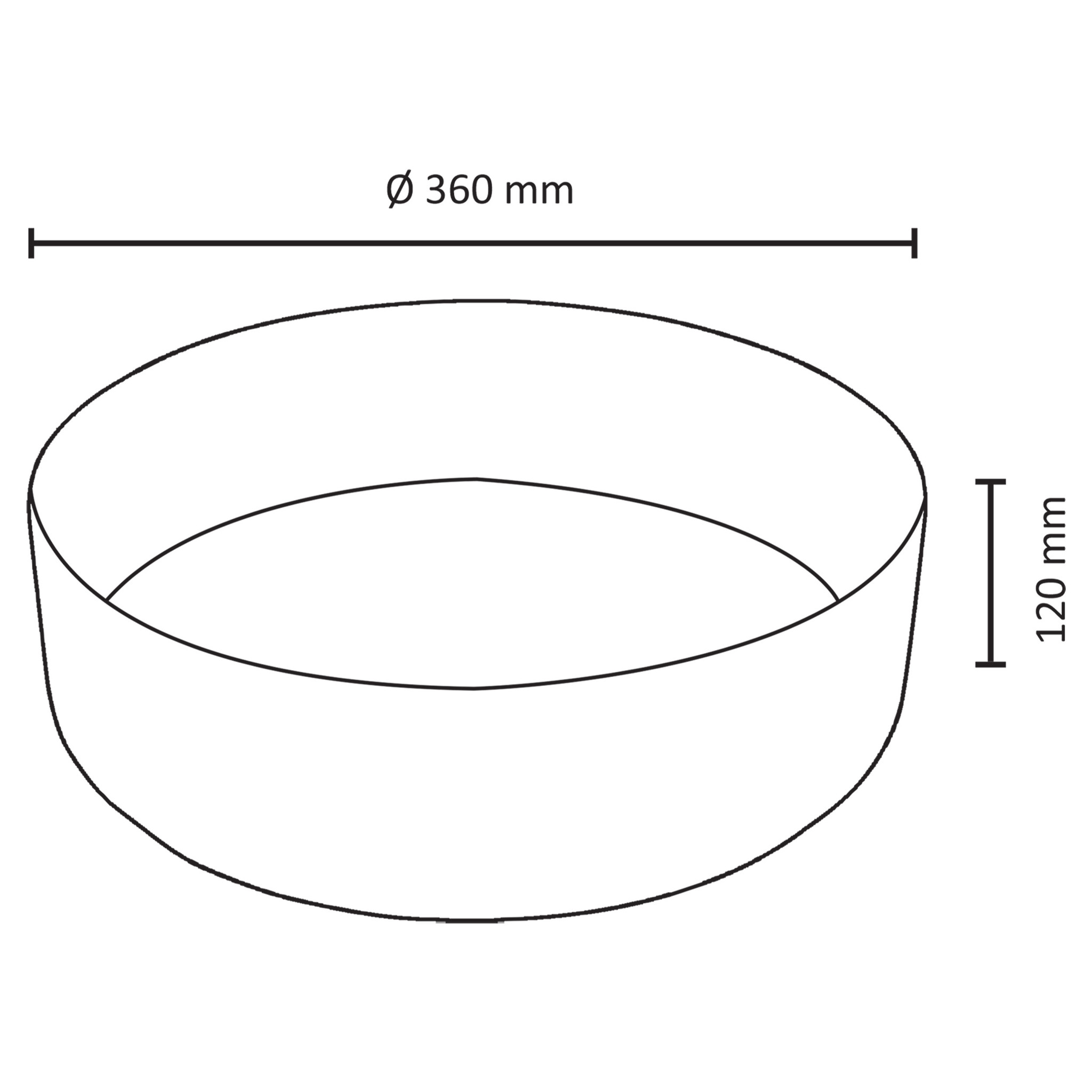 Differnz Mira Waskom Rond - Ø 36 x 12 cm - zwart