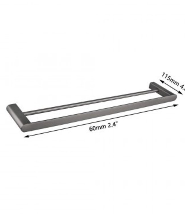 Rene Houtman Handdoekrek met Muurbevestiging | Gun Metal