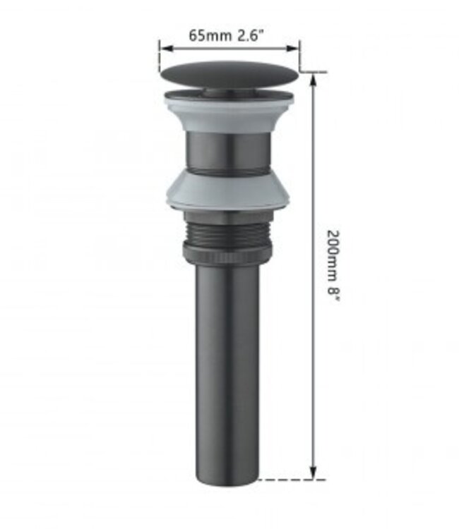 Rene Houtman Click Afvoer zonder Overloop | Gun Metal