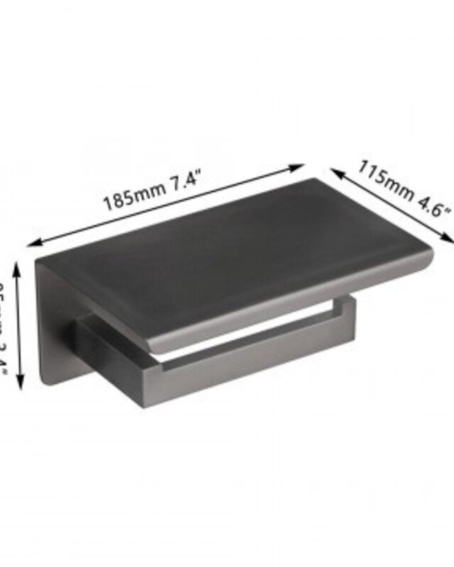 Rene Houtman Wc-Rol Houder met Plateau | Gun Metal