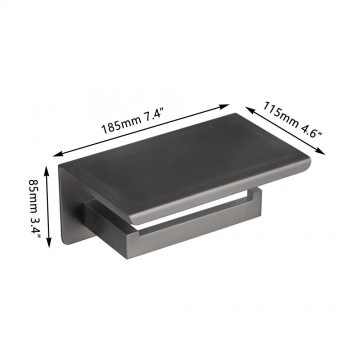 Rene Houtman Wc-Rol Houder met Plateau | Gun Metal