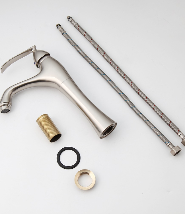 Rene Houtman Wastafelkraan klassiek - Geborsteld nikkel