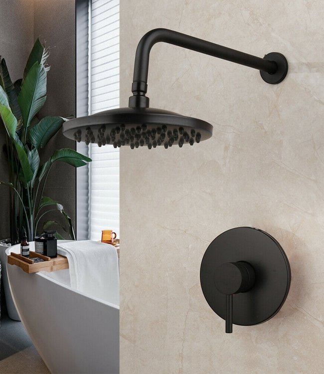 Rene Houtman Regendouche met ronde douchekop - Zwart