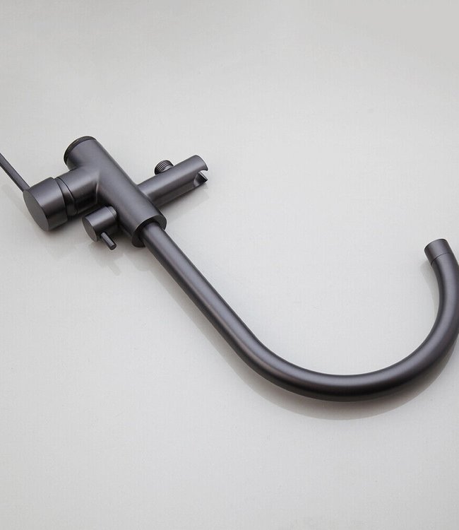 Rene Houtman Vrijstaande Badkraan met Handdouche | Gun Metal