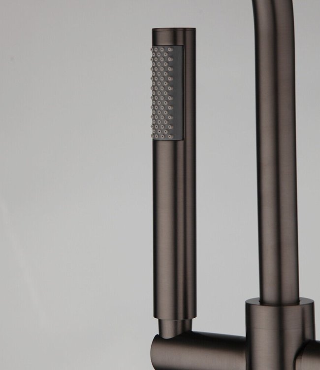 Rene Houtman Vrijstaande Badkraan met Handdouche | Gun Metal