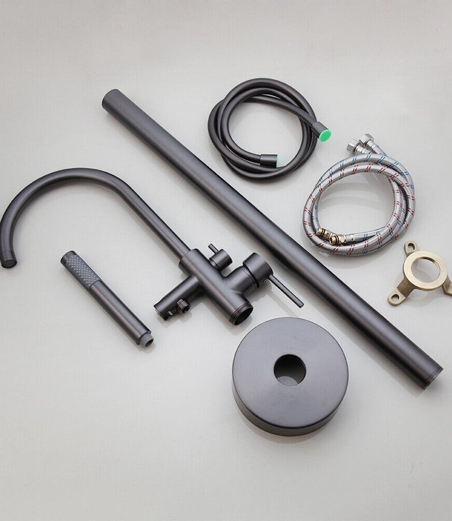 Rene Houtman Vrijstaande Badkraan met Handdouche | Gun Metal