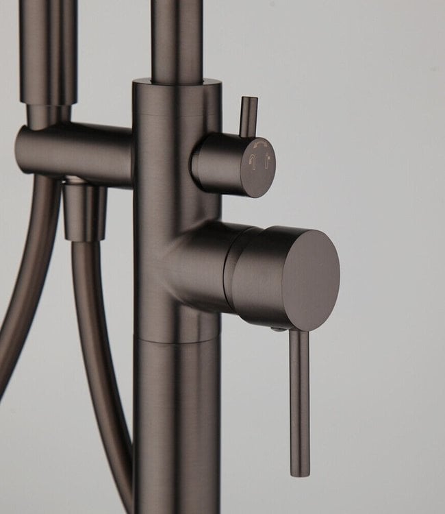 Rene Houtman Vrijstaande Badkraan met Handdouche | Gun Metal