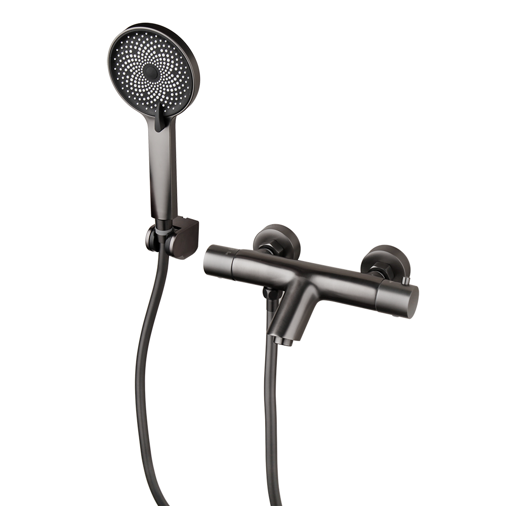 Rene Houtman Thermostatische Badkraan met 3 Standen Handdouche | Gun Metal