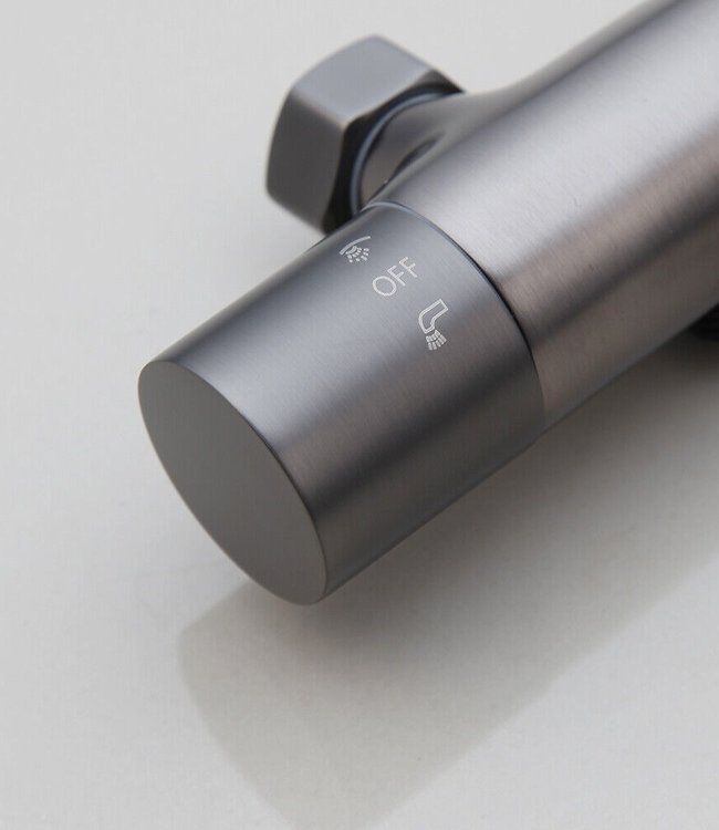 Rene Houtman Thermostatische Badkraan met 3 Standen Handdouche | Gun Metal