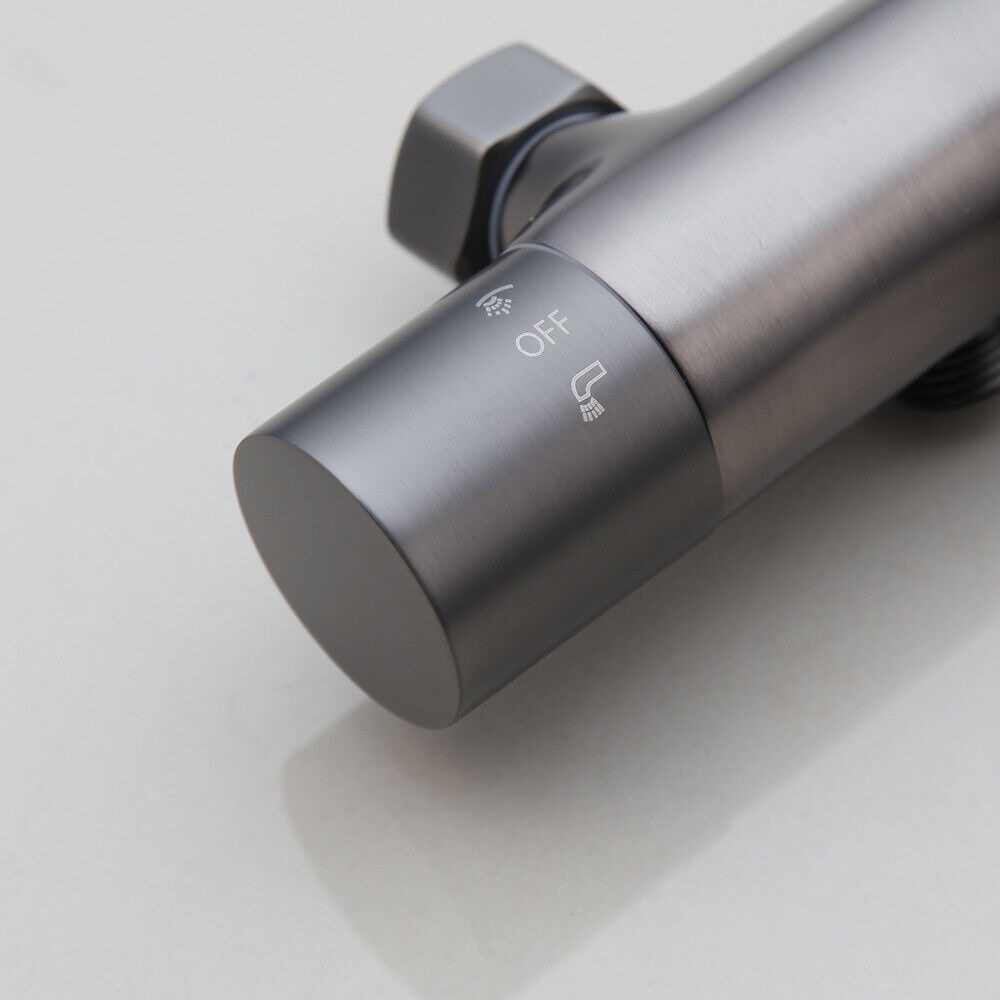 IVY Bond Badrandcombinatie - 3-weg - Mengkraan - Uittrekbare Handdouche Zonder Uitloop Geborsteld Metal Black Pvd Sw1031120