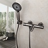 Thermostatische Badkraan met 3 Standen Handdouche | Gun Metal