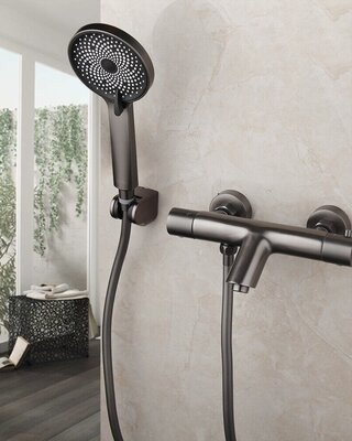 Rene Houtman Thermostatische Badkraan met 3 Standen Handdouche | Gun Metal