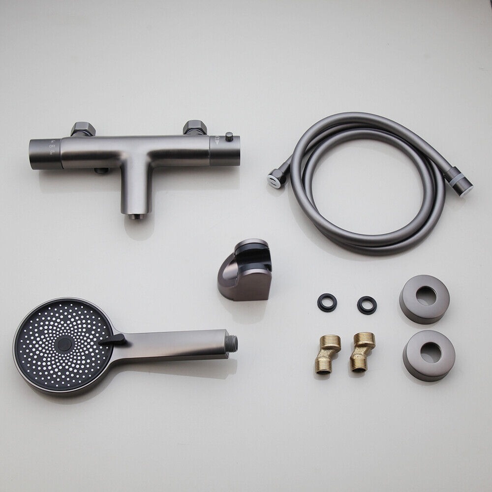 Rene Houtman Thermostatische Badkraan met 3 Standen Handdouche | Gun Metal