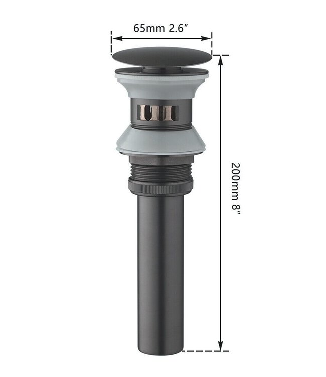 Rene Houtman Click Afvoer met Overloop Functie | Gun Metal