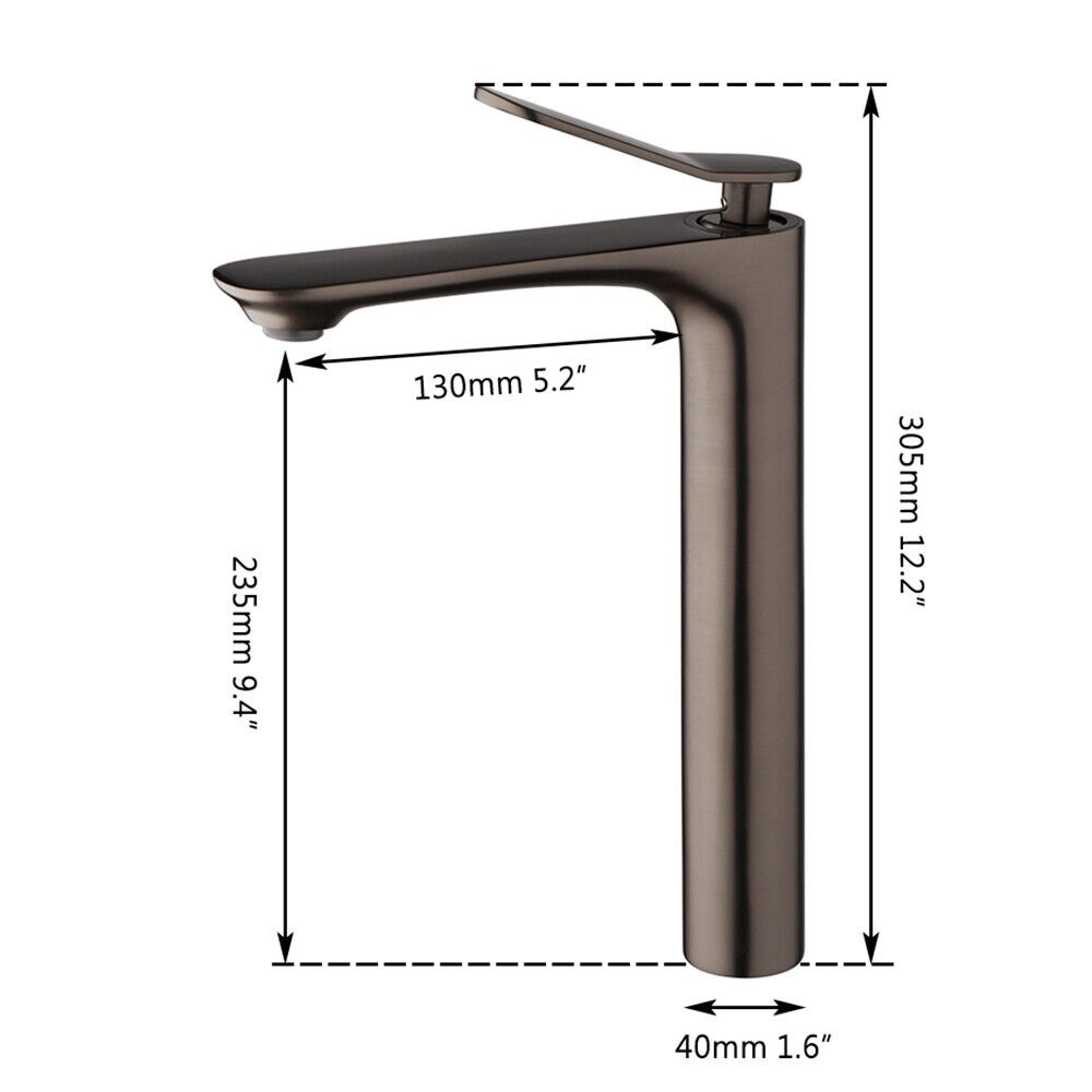 Rene Houtman Wastafelkraan | Hoog Model | Gun Metal