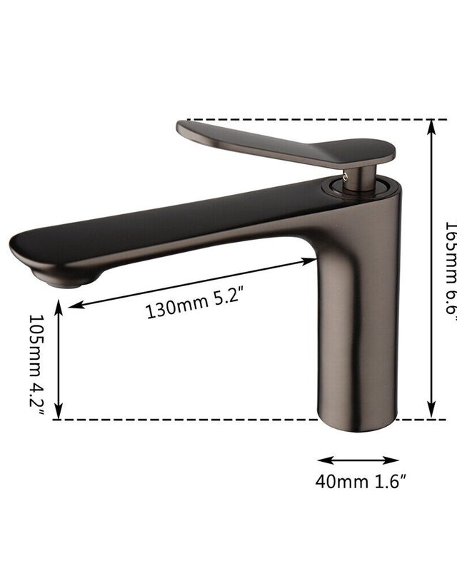 Rene Houtman Wastafelkraan | Gun Metal | Mengkraan | H16,5 cm
