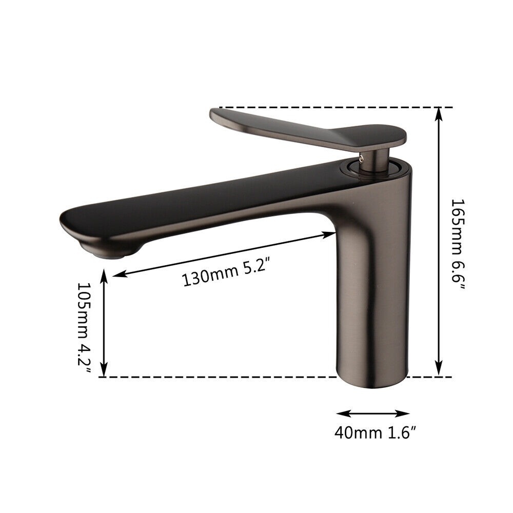 Rene Houtman Wastafelkraan | Gun Metal | Mengkraan | H16,5 cm