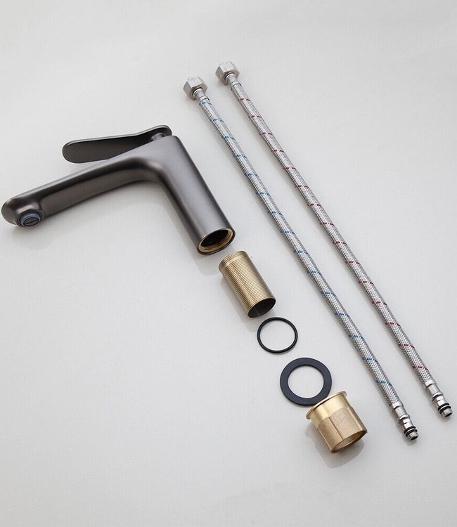 Rene Houtman Wastafelkraan | Gun Metal | Mengkraan | H16,5 cm