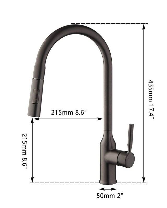 Rene Houtman Keukenkraan | Gun Metal | H43,5 cm