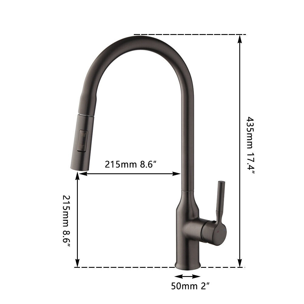 Rene Houtman Keukenkraan | Gun Metal | H43,5 cm