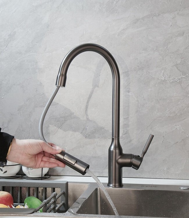 Rene Houtman Keukenkraan | Gun Metal | H43,5 cm