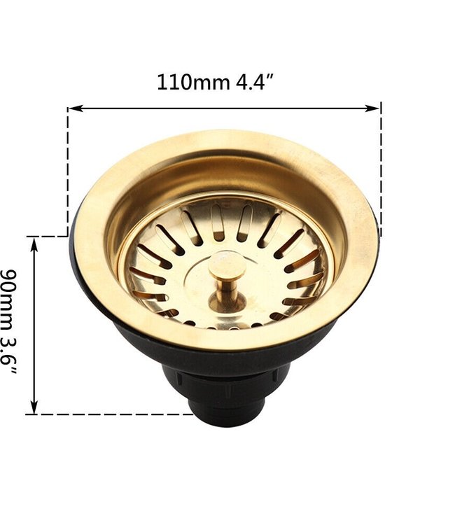 Rene Houtman Goudkleurige Gootsteen Afvoer -  Keukenafvoer