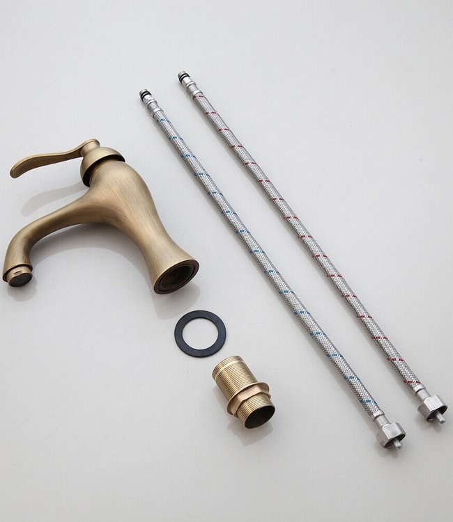 Rene Houtman Nostalgische Bronskleurige Wastafelkraan