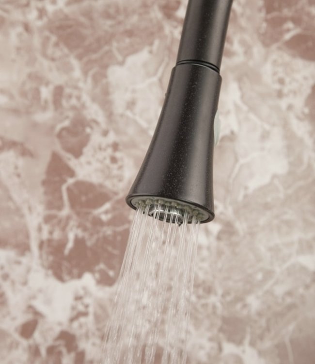 Rene Houtman Donkere Keukenkraan met Uittrekbare Sproeikop