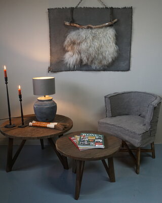 Rene Houtman Bijzettafel Set Van 2 - Dirty Grey B80xB60 cm