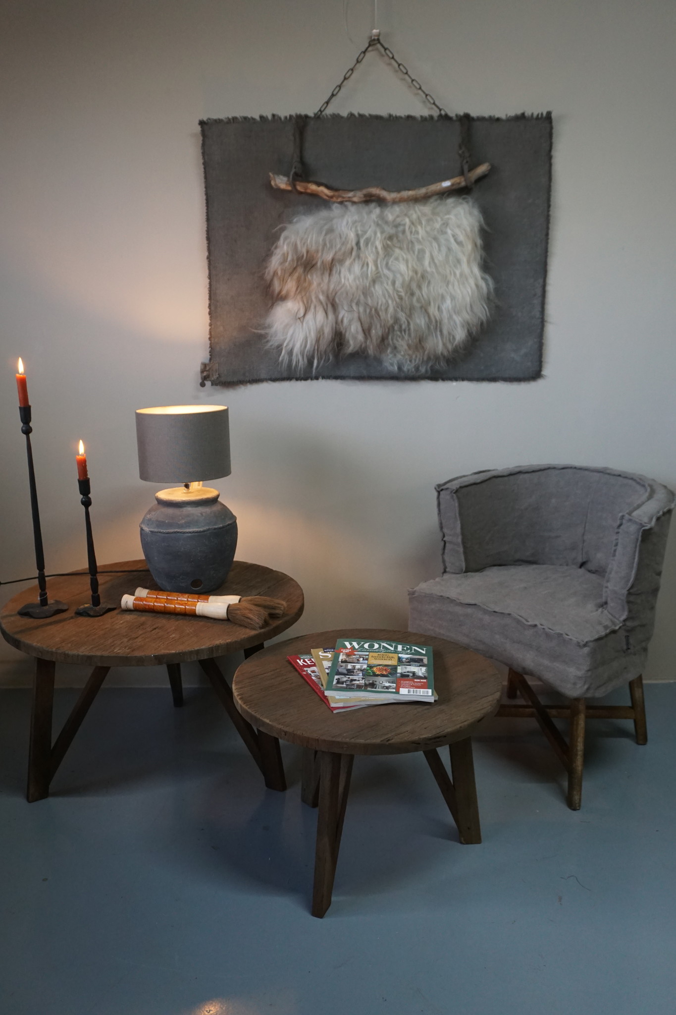 Rene Houtman Bijzettafel Set Van 2 - Dirty Grey B80xB60 cm