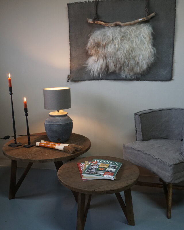 Rene Houtman Bijzettafel Set Van 2 - Dirty Grey B80xB60 cm