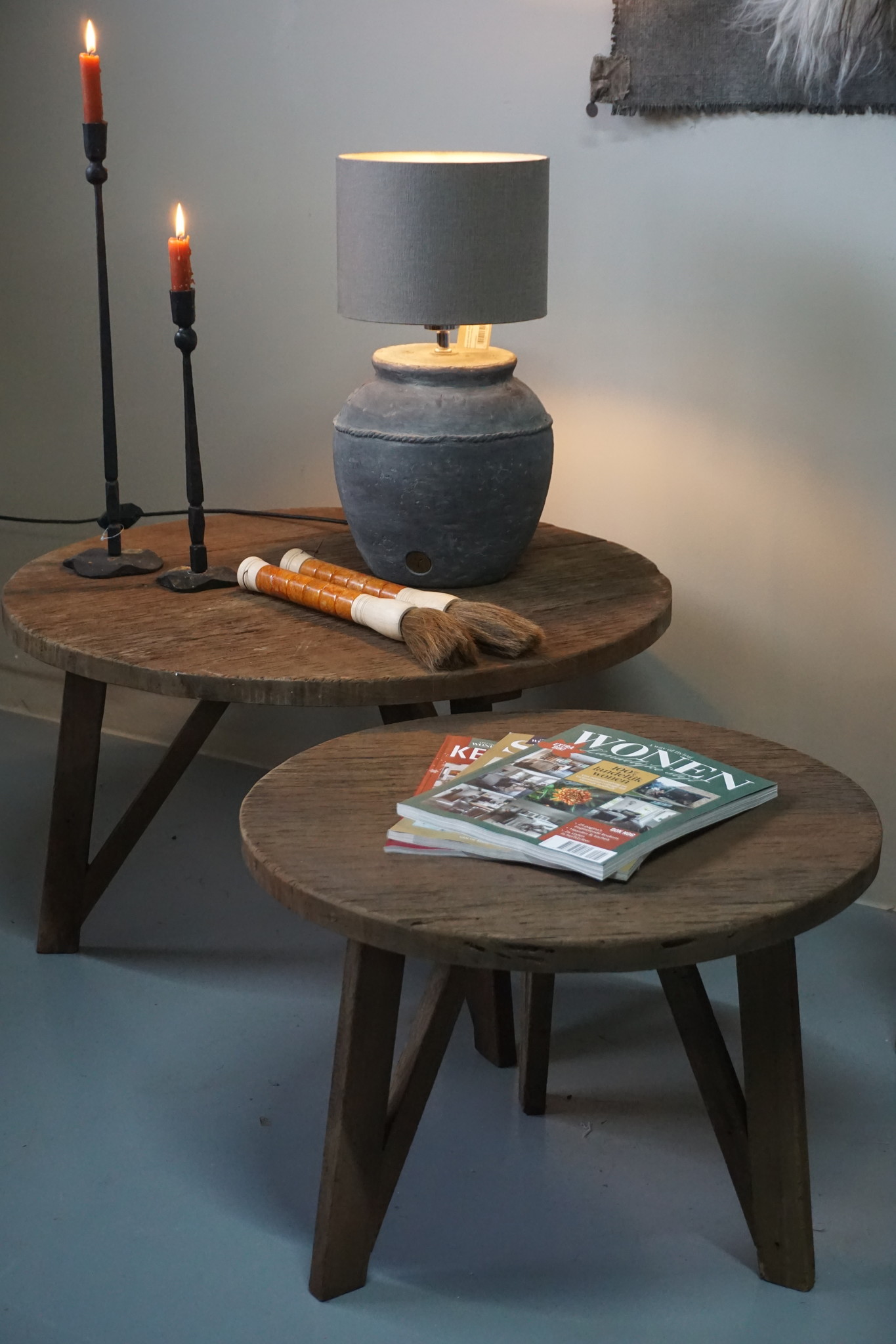 Rene Houtman Bijzettafel Set Van 2 - Dirty Grey B80xB60 cm