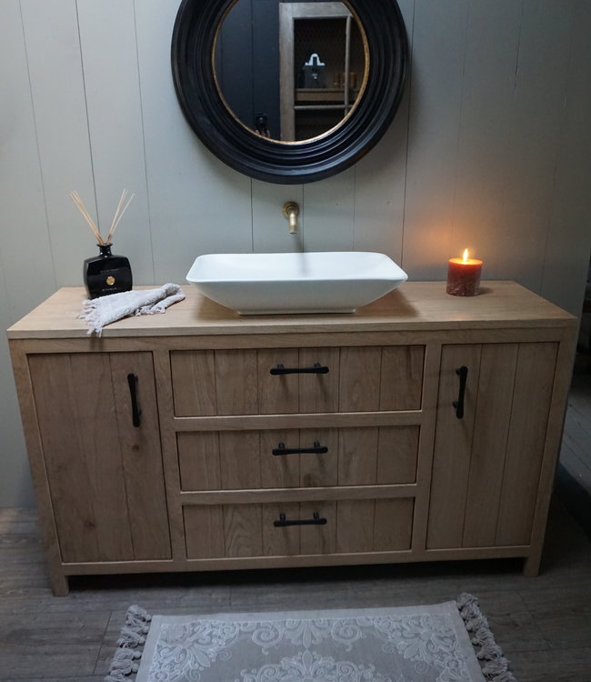 Rene Houtman Badkamermeubel Elke Geschaafd Oud Eiken  - Kies Je Maat