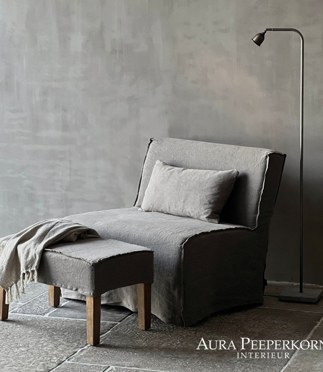 Aura Peeperkorn Pouf Big | Linnen | H40 x B70 x D40 cm