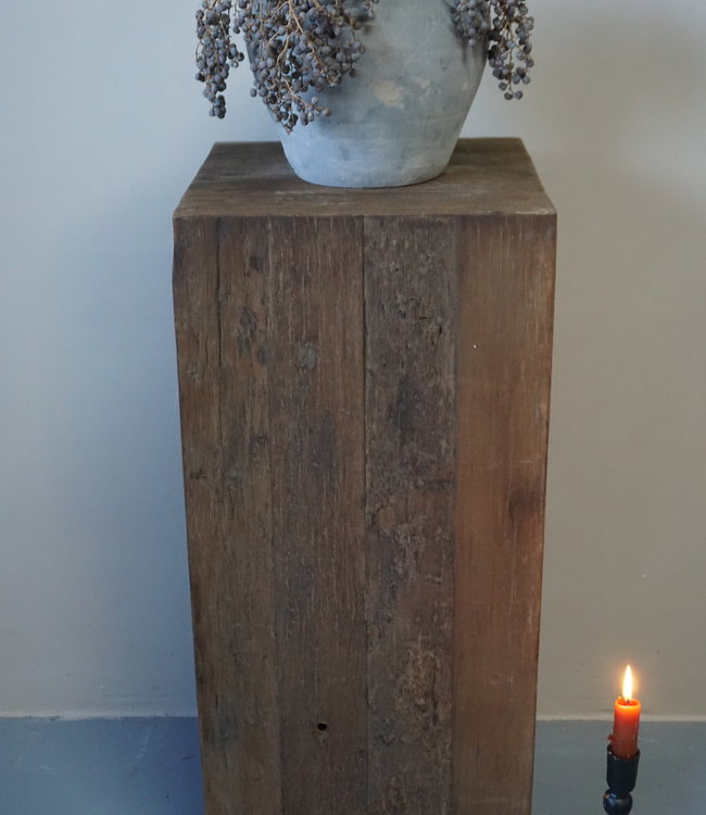 Rene Houtman Houten Zuil | Grey H80xB35xD35