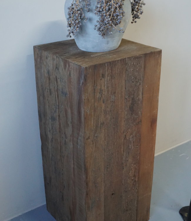 Rene Houtman Houten Zuil | Grey H80xB35xD35