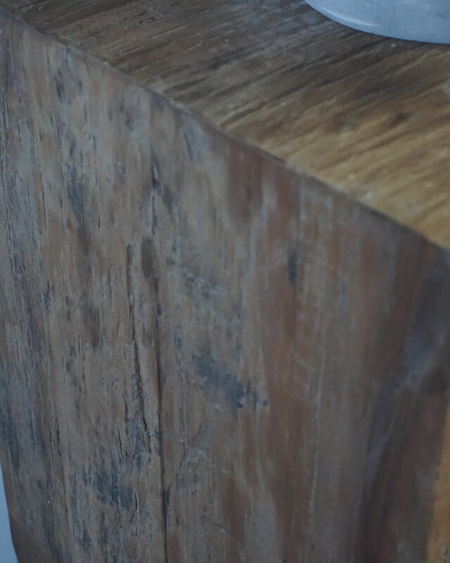 Rene Houtman Houten Zuil | Grey H80xB35xD35