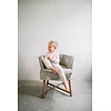 Woodie (woody)  kuipstoel Light Grey linnen met houten poten
