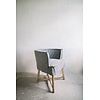Woodie (woody)  kuipstoel Dark Grey linnen met houten poten
