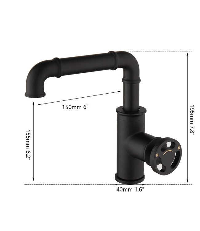 Rene Houtman Industriële Zwarte Mengkraan