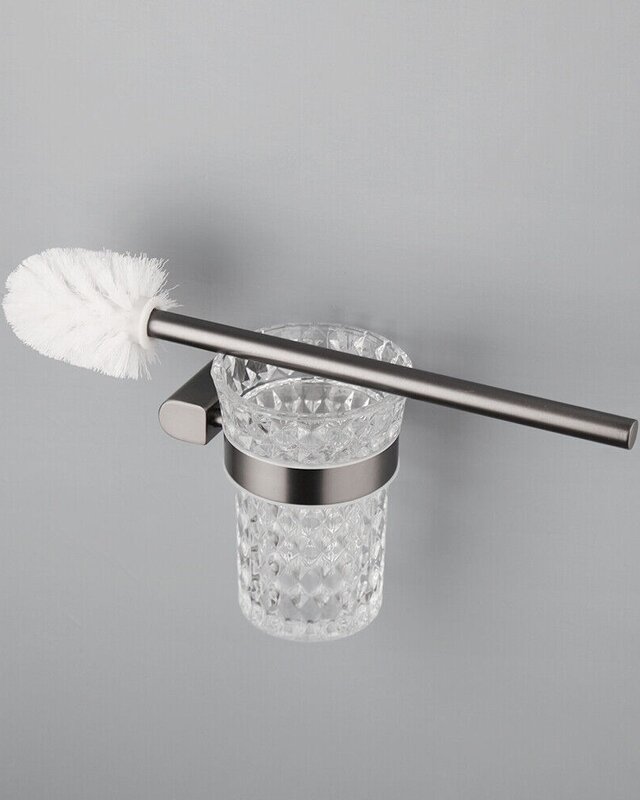 Rene Houtman WC Borstel met Muurbevestiging | Gun Metal