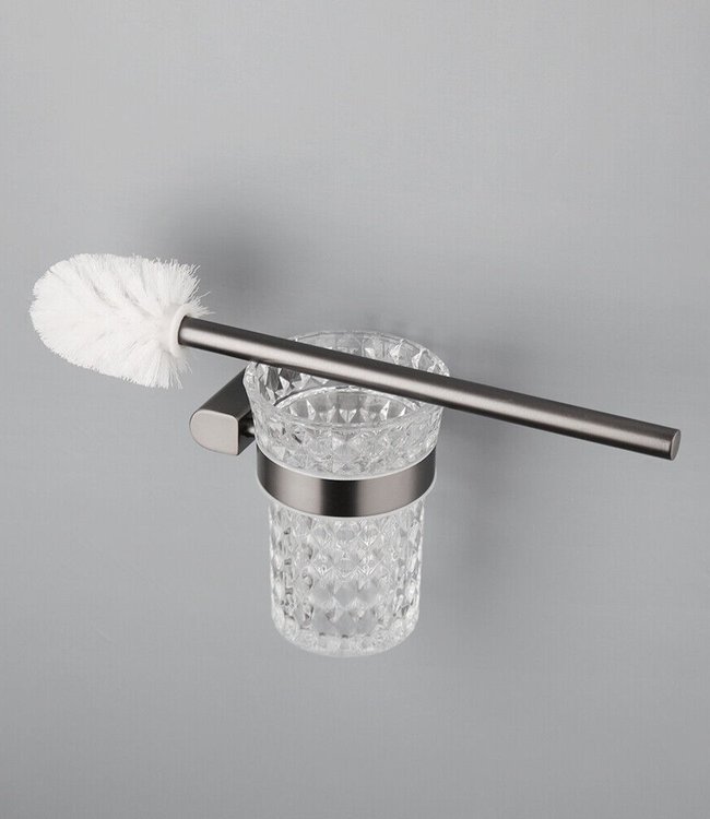 Rene Houtman WC Borstel met Muurbevestiging | Gun Metal